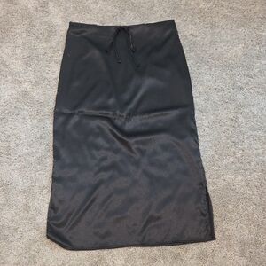 Francesca's Collections Black Midi Slit Skirt